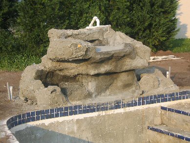 Waterfall carved